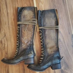 Freebird by Steven Arlo knee high lace up boots